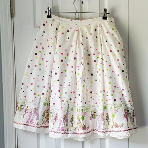 EVA ROSE Parisian Print Dot Skirt with Pockets
